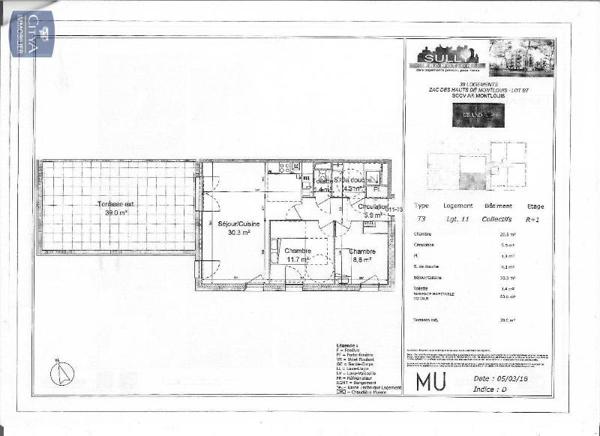 Appartement à louer 3 pièces 63.6m²