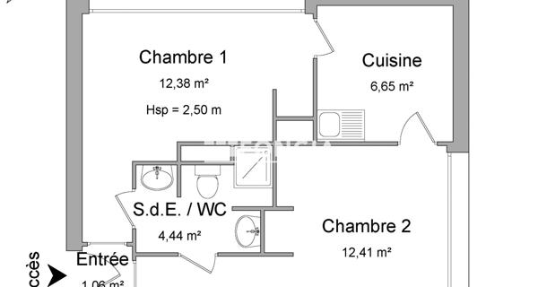 Location Studio meublé 36.94 m² - Cergy 95000