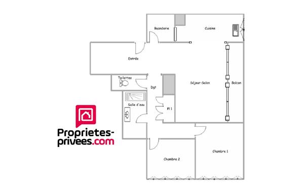 Appartement 3 pièce(s) 81 m2 2 chambres balcon cave 114900 HAI