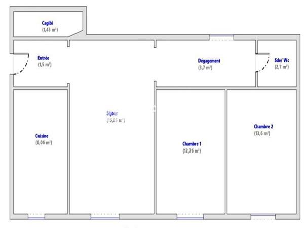 Appartement 3 pièces - 59 m²