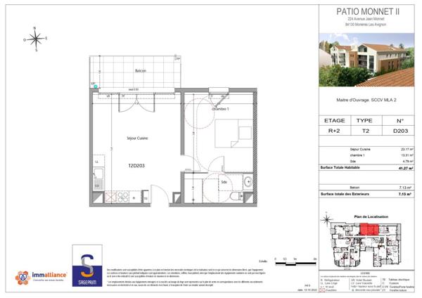 Location Appartement 2 pièces 41 m² - Morières-lès-avignon 84310