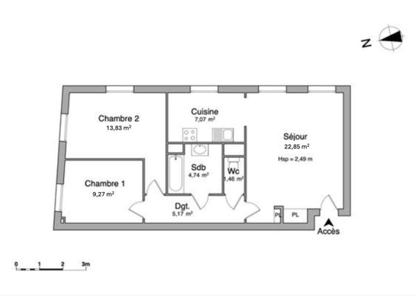 Appartement à vendre 3 pièces 64 m² Pierrefitte-sur-Seine