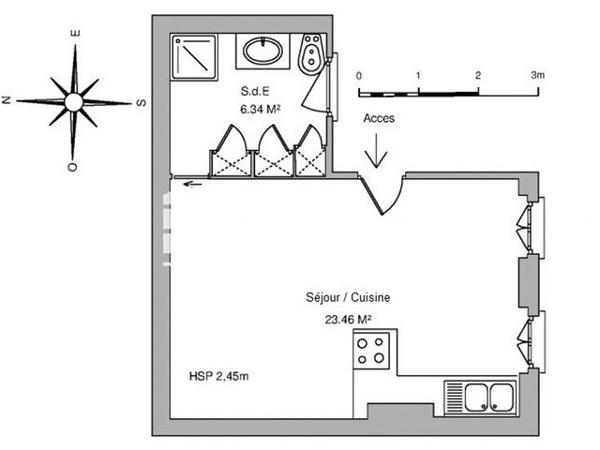 Location Studio 27.8 m² - 42 BIS RUE PALISSY Agen 47000