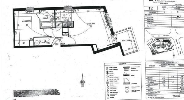 Appartement Nantes 2 pièce(s),  
Nantes 44300