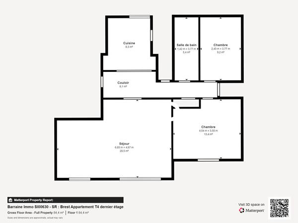 Vente appartement à Brest, 4 pièces 74.5m²