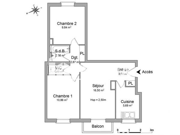 Location Appartement 3 pièces 53.22 m² - 7 AVENUE LAVOISIER Rueil Malmaison 92500