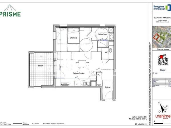 Location Appartement 2 pièces 45.5 m² - 129 BIS BOULEVARD LAFAYETTE Clermont-ferrand 63000