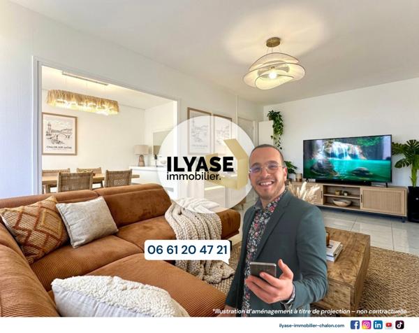 Chalon-sur-Saône (71100) Appartement T5 | 84 m² | 3 ch | 2 Balcons