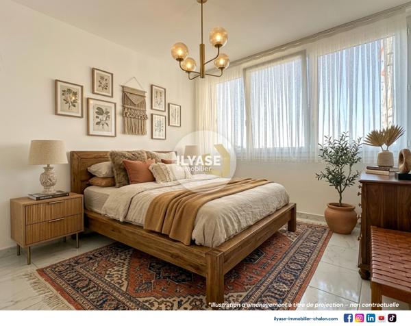 Chalon-sur-Saône (71100) Appartement T5 | 84 m² | 3 ch | 2 Balcons