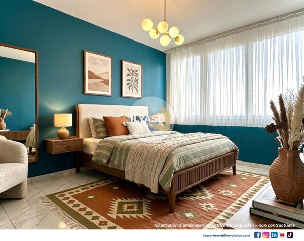 Chalon-sur-Saône (71100) Appartement T5 | 84 m² | 3 ch | 2 Balcons