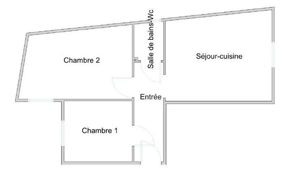 Appartement F3 à vendre  3 pièces - 41 m 2   PARIS  - 75020
