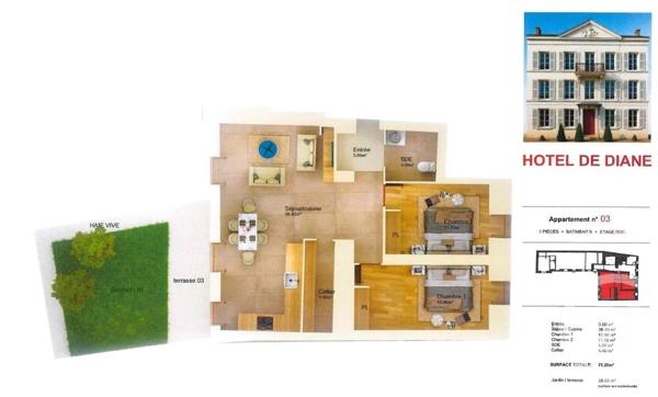 Appartement F3 à vendre  3 pièces - 75,20 m 2   ANET  - 28