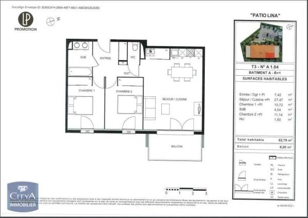 Appartement à louer 3 pièces 62.79m²