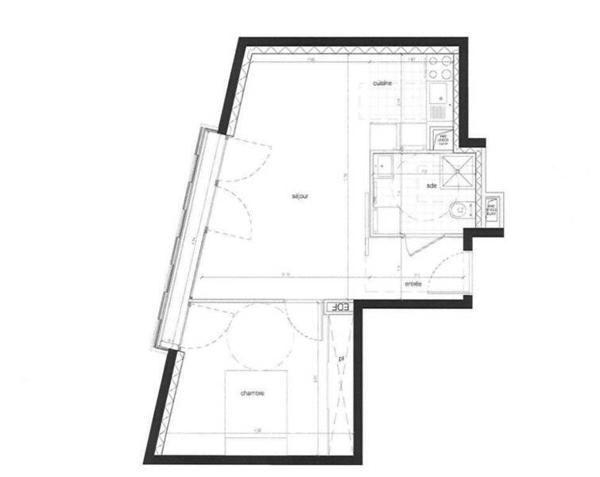 Appartement 2 pièces                                        - 44300 Nantes - Bottière - Chénaie Réf : 130281