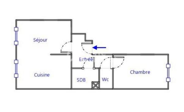 69100 VILLEURBANNE TOTEM APPARTEMENT T2 MEUBLE 40m2