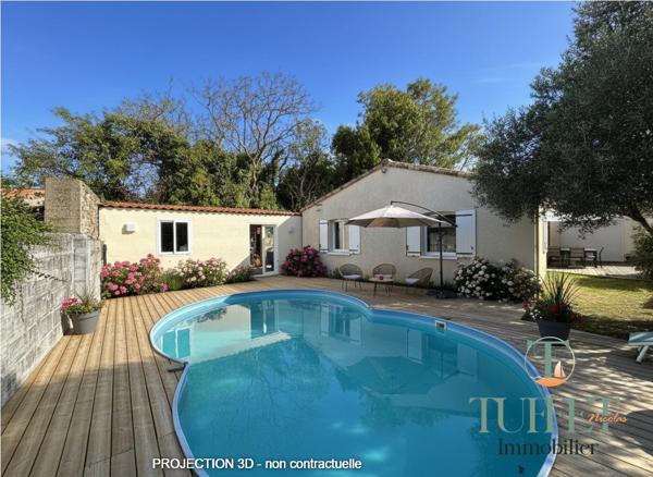 Exclusivité -ARVERT – MAISON FAMILIALE AVEC PISCINE, GARAGE, 4 CHAMBRES.