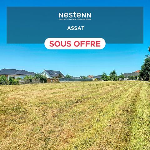 A vendre à ASSAT en limite de MEILLON Terrain constructible viabilisé de 2369 m² au calme et en fond d'impasse