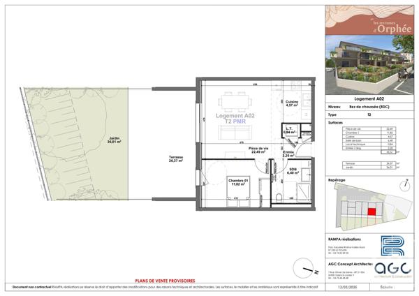 Appartement T2 à vendre  2 pièces - 48,32 m2 SAUZET - 26
