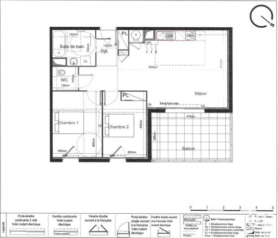 Appartement 3 pièces de 65 m² à Sauvian (34410)