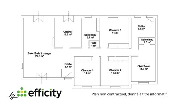 Maison 6 pièces - 110 m² Exclusivité efficity