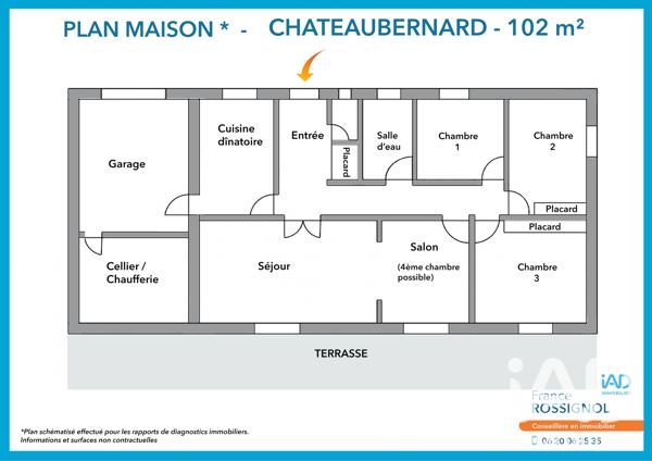 Maison à vendre 5 pièces 102 m² Châteaubernard