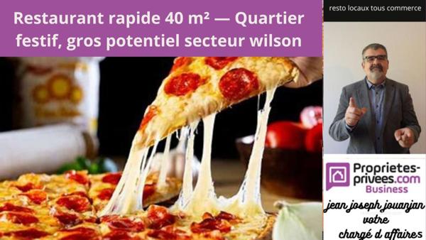 Restaurant rapide 40 m²  Quartier festif, gros potentiel