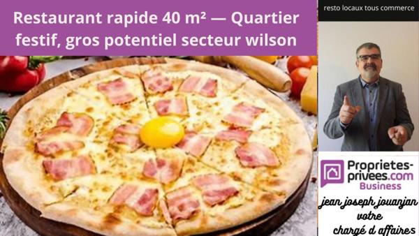 Restaurant rapide 40 m²  Quartier festif, gros potentiel