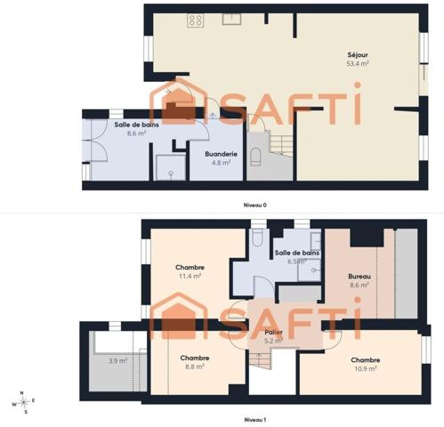 Maison 106 m² - 3 chambres + bureau - Jardin - Au calme - Proche commerces et écoles