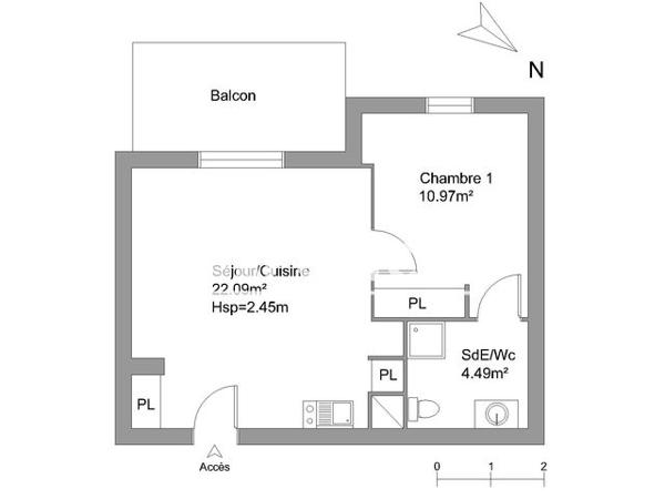Location Appartement 2 pièces 37.25 m² - 5 RUE VICTOR POUGET Agde 34300