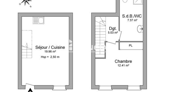 Location Appartement 2 pièces 44.77 m² - Roanne 42300