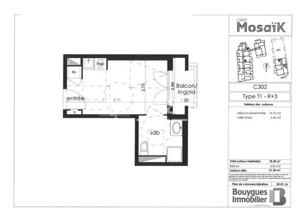 Appartement · Location Montpellier (34000) 1 pièce · 18m²