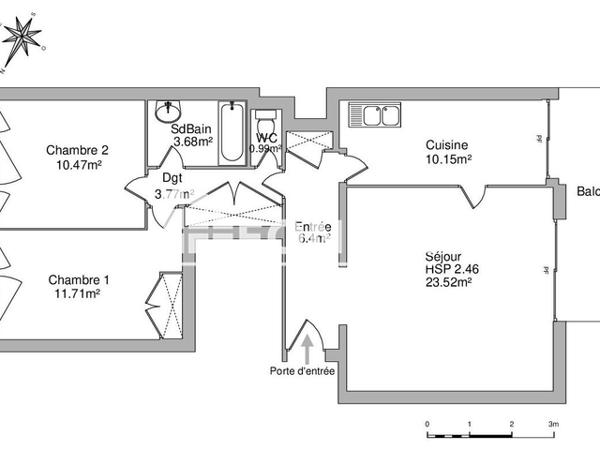 Location Appartement 3 pièces 72.72 m² - 9 RUE DE TALCY Orleans 45000