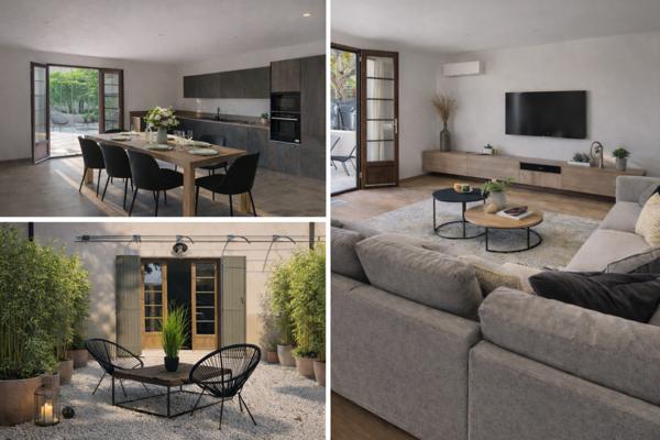 L'Isle-sur-la-Sorgue (84800) L'Isle-sur-la-Sorgue — Maison contemporaine 112 m², 2 cours privatives, parking (2 véhicules) — DPE B