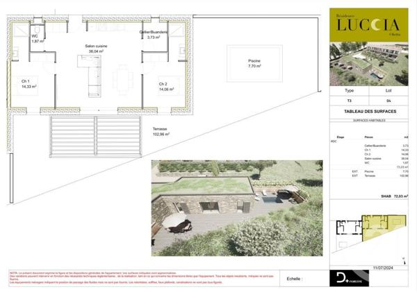 Maison à vendre  3 pièces - 72 m2 OLETTA - 202