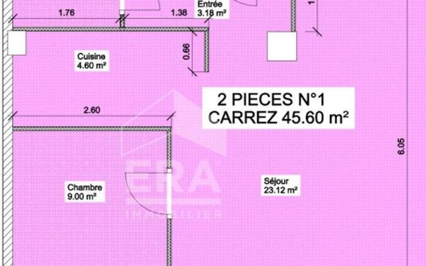 Appartement à vendre    2 pièces • 46,50 m2 Nice