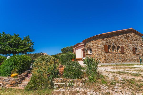 Villa d’artisan en pierres de Bormes et sa vue époustouflante