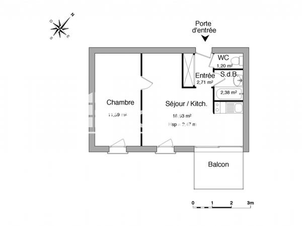 Location Appartement meublé 2 pièces 36.51 m² - 31 AVENUE DU LAZARET La Rochelle 17000