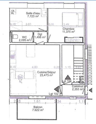 Appartement 2 pièces 46 m2