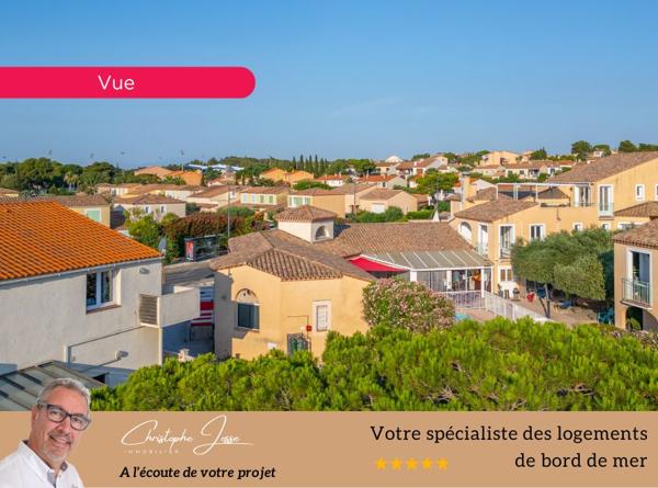 Leucate village T3 avec 15m2 de terrasse et parking
