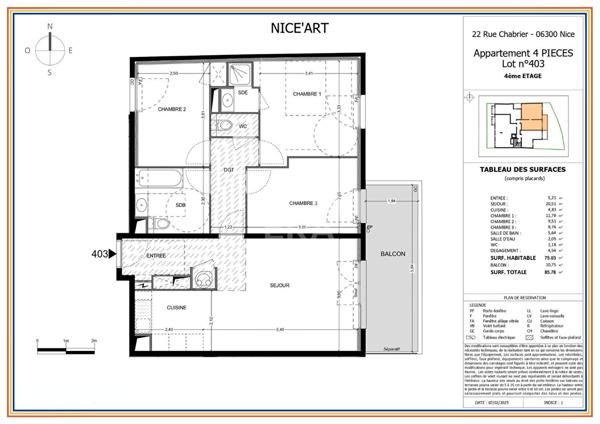 A VENDRE Appartement Nice 4 pièces 75.01 m2