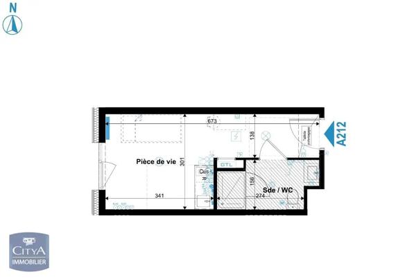 Appartement à louer 1 pièce 19.2m² Metz (57070)