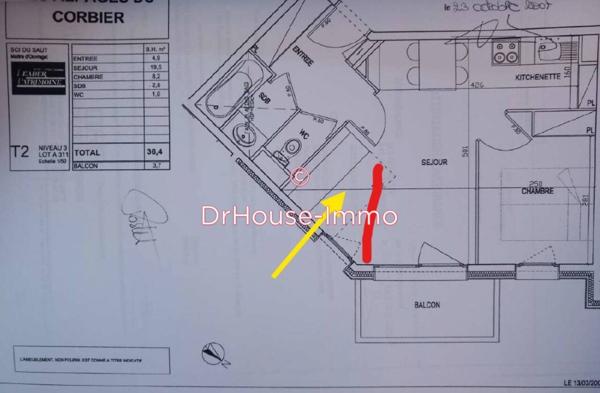 Appartement à vendre 2 pièces de 37 m²