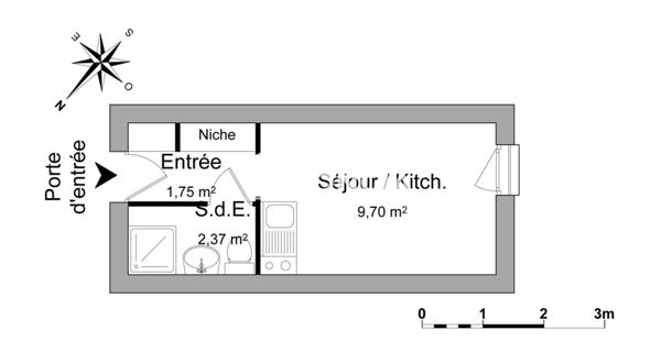 Location Studio 13.82 m² - Le Mée-sur-seine 77350