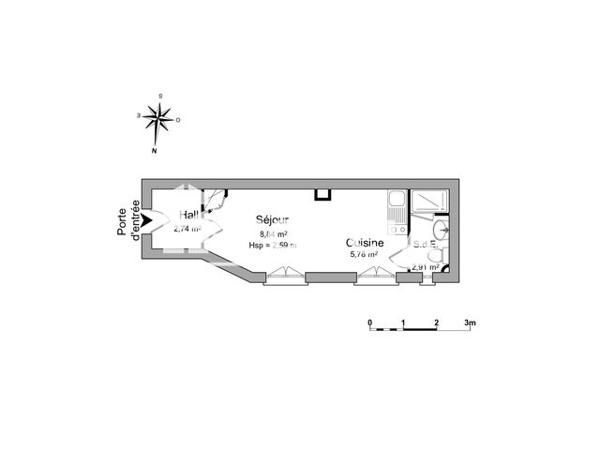 Location Studio 18.14 m² - 68 RUE D'ARTOIS Lille 59000