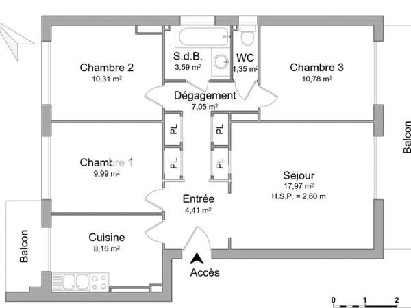 Location Appartement 4 pièces 75 m² - 30 RUE D'ASSALIT Toulouse 31500