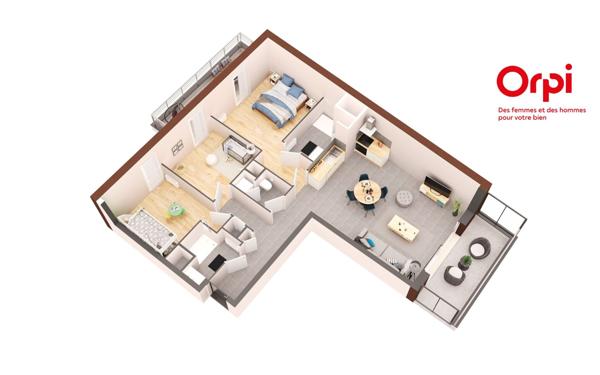 Appartement à vendre    2 pièces • 44 m2 Orléans