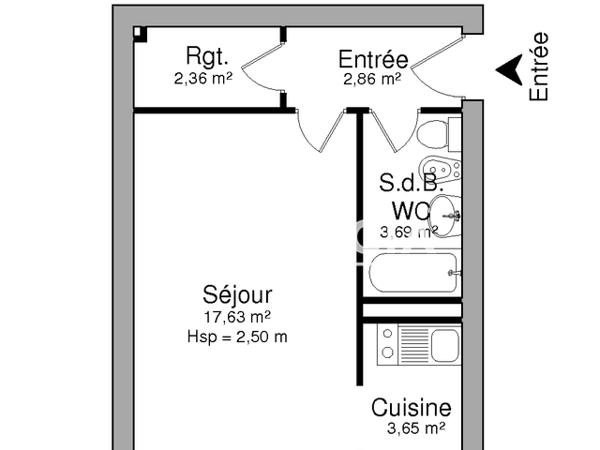 Location Studio 30.19 m² - 115 RUE FRANCOIS PERRIN Limoges 87000