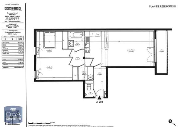 Appartement à louer 3 pièces 67.28m² Nantes (44000)