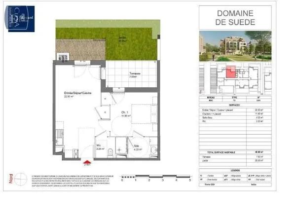 Appartement à louer 2 pièces 40.8m²