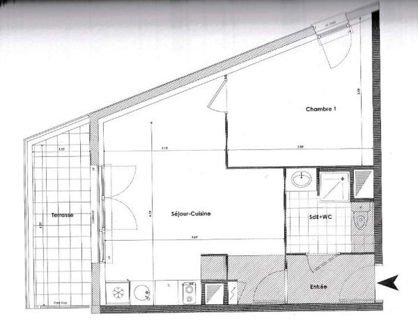 APPARTEMENT T2 DE 41 m2 avec TERRASSE ET PARKING